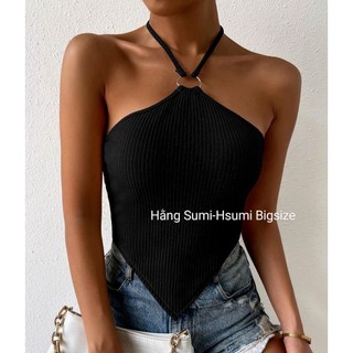 Áo yếm Croptop khoen vạt nhọt Bigsize Hằng Sumi-Hsumi