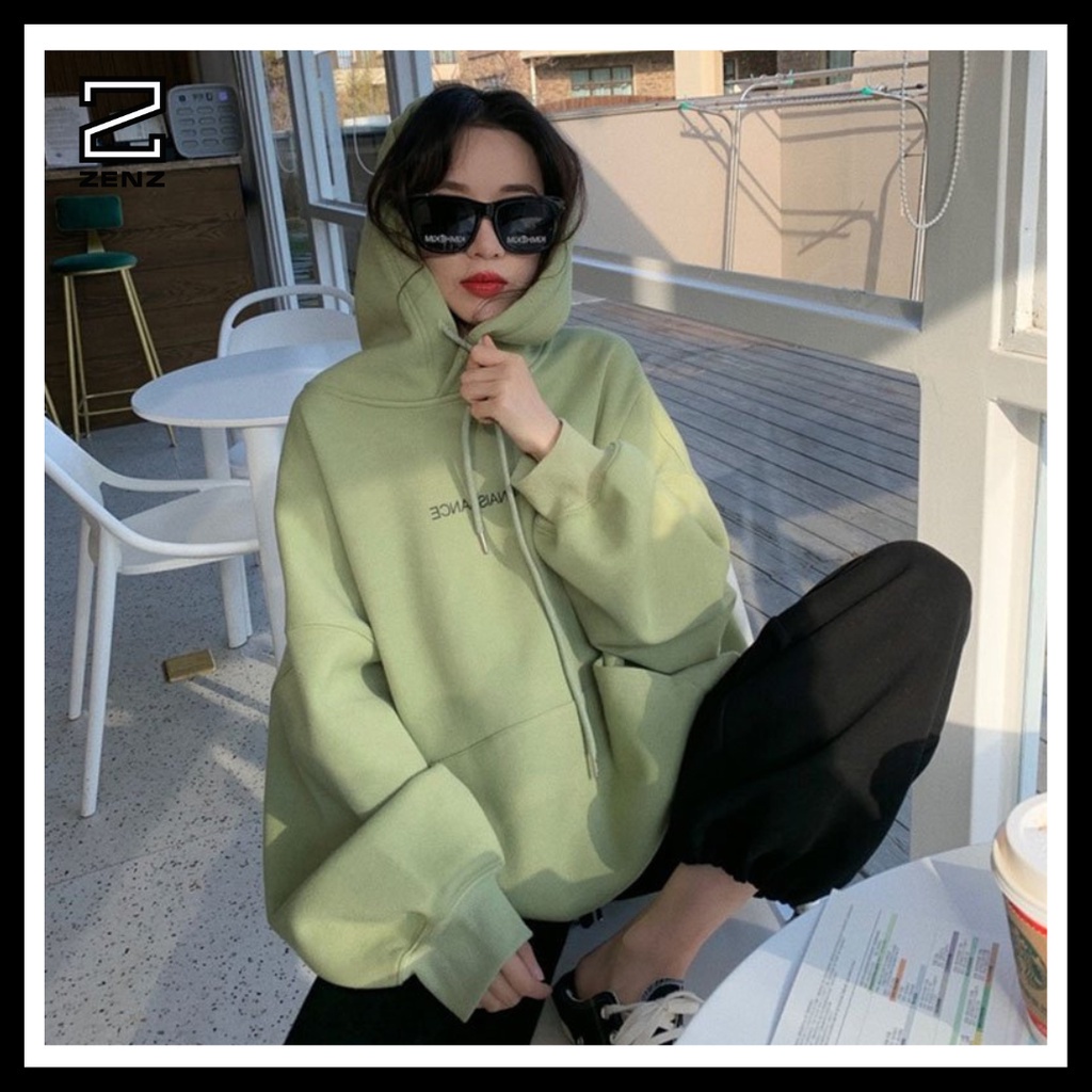 Áo Hoodie Nữ Form Rộng, Áo Hoodie Nỉ Bông Dày Dặn Phong Cách Unisex