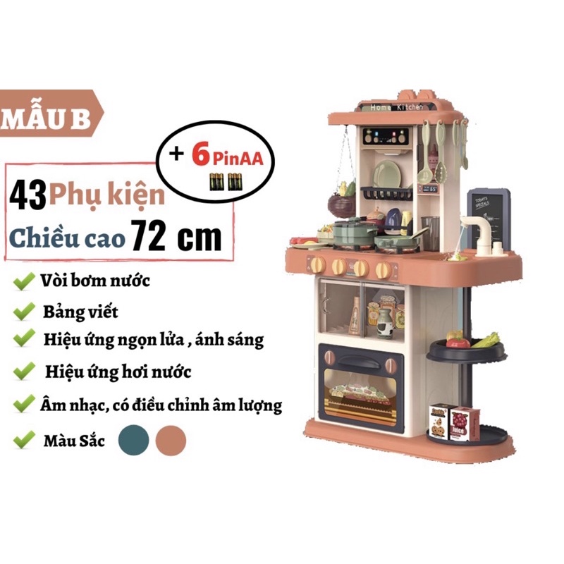 ĐỒ CHƠI NẤU ĂN NHÀ BẾP MODERN KITCHER 43 CHI TIẾT