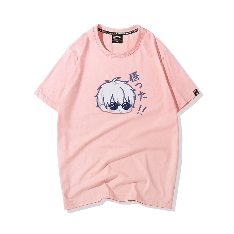 Áo Thun Nữ Tay Lỡ HappyFamily Form Rộng In Hình Gojo Satoru Đáng Yêu Cotton 100 Cao Cấp