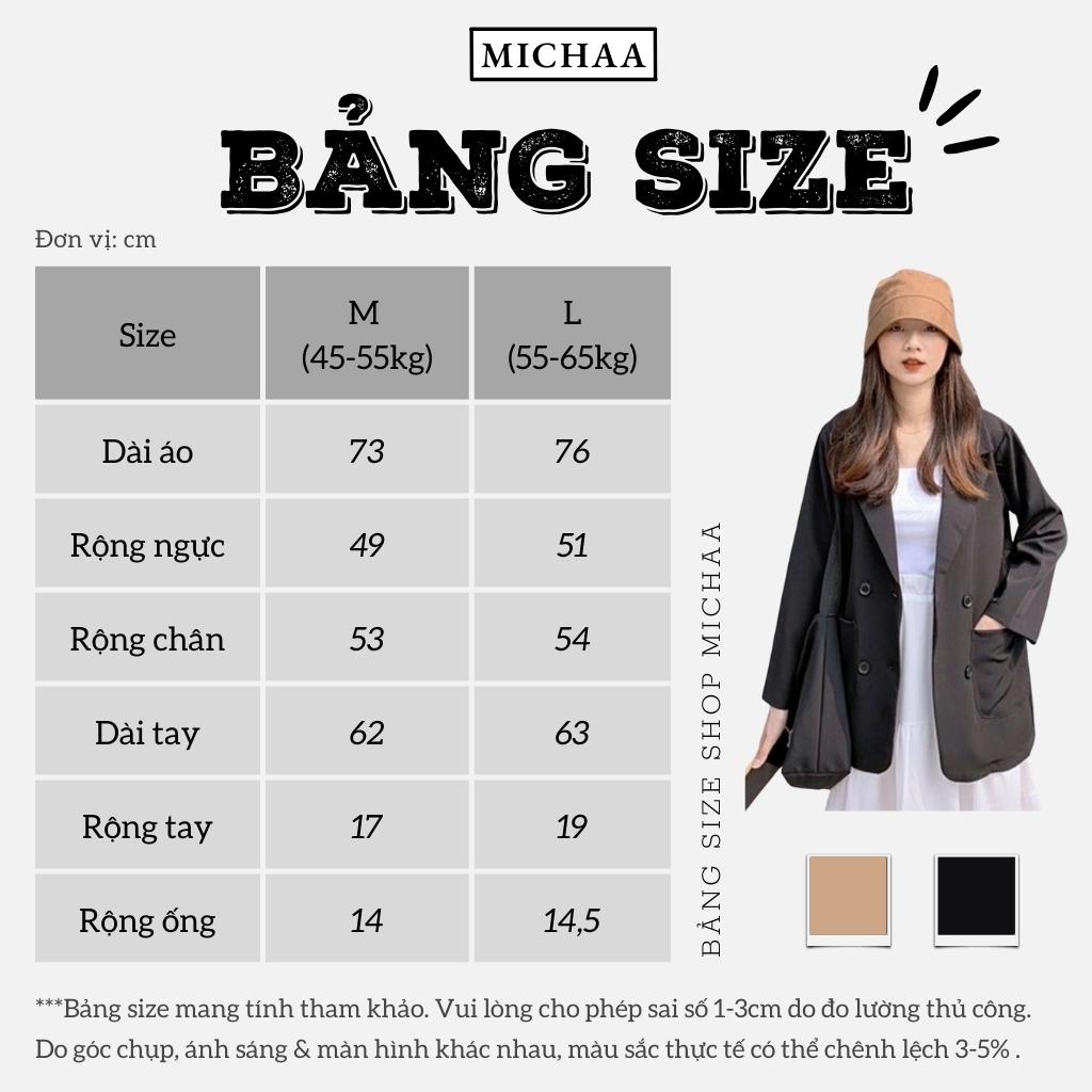 Áo BLAZER TRƠN 4 CÚC Nữ Tay Dài Ulzzang ❤ Áo Vest Nữ Khoác Ngoài Mẫu Mới Phong Cách Hàn Quốc - MICHAA