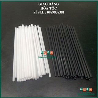 Ống hút phi 6 thẳng màu đen trắng 1 gói khoảng 500gram