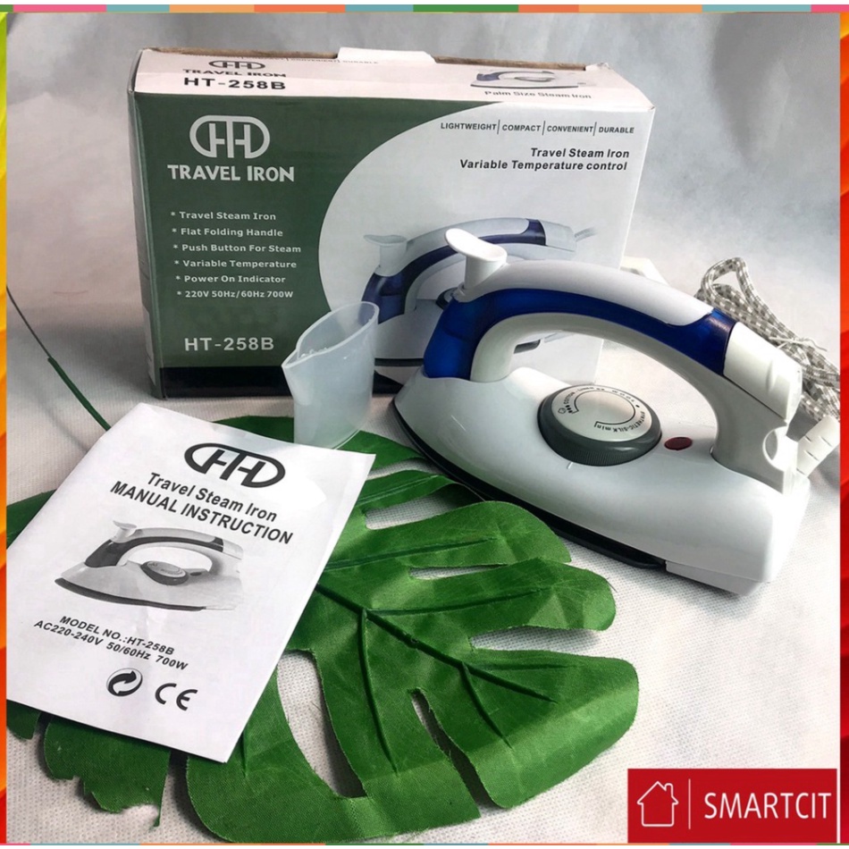 Bàn Là Hơi Nước Travel Iron Ht258b Mini Cầm Tay Du Lịch - Bàn Ủi Hơi Nước Cầm Tay Mini Travel Iron Ht258b. Hàng Loại 1