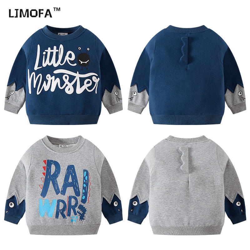 LJMOFA KIDS Trẻ em 1-9 tuổi áo khoác hoạt hình con quái vật nhỏ bé áo trẻ em thời trang hàn quốc quần áo bông bé trai cô gái mặc áo khoác