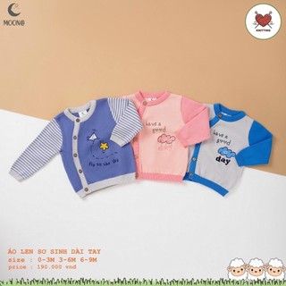 MOON -Áo len sơ sinh Moon lông cừu cho bé trai/bé gái