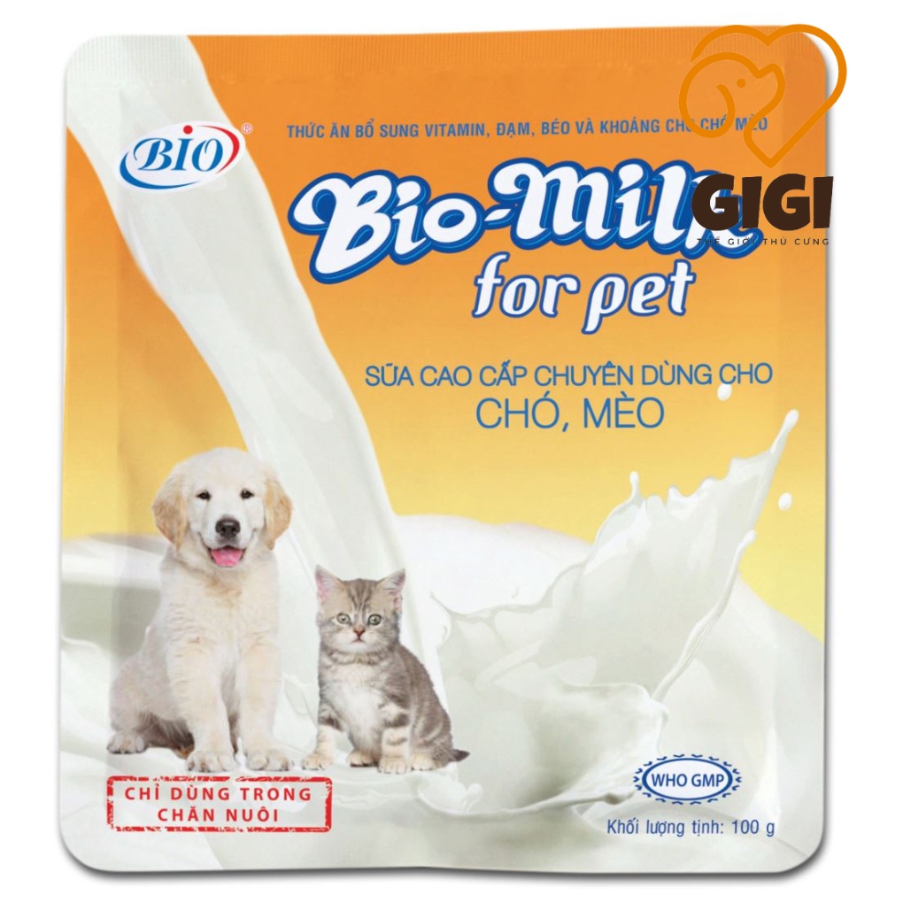 Sữa bột Bio-milk cao cấp chuyên dùng cho chó mèo gói 100g thú cưng sơ sinh thay thế sữa mẹ - GiGi Pet Shop