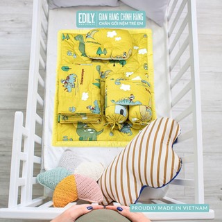 Bộ sơ sinh 4 sản phẩm mền, nệm, chặn, gối lõm vải cotton Hàn Quốc 100% EDILY | BSS4SPHQ