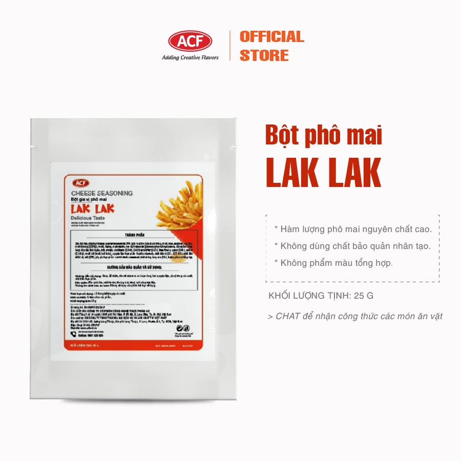 Bột phô mai Lak Lak (gói 25g) - Hương vị Hàn Quốc - Dùng để lắc khoai chiên, ngô chiên gà chiên,...