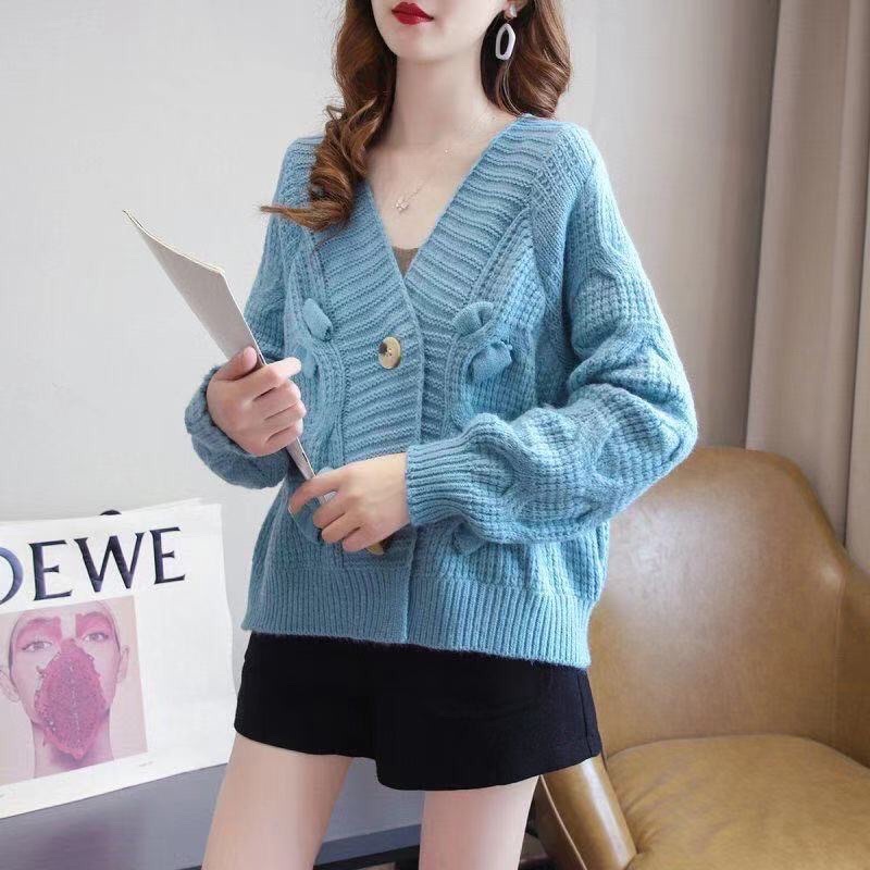 Áo len cardigan ngắn phối nơ dáng ngắn