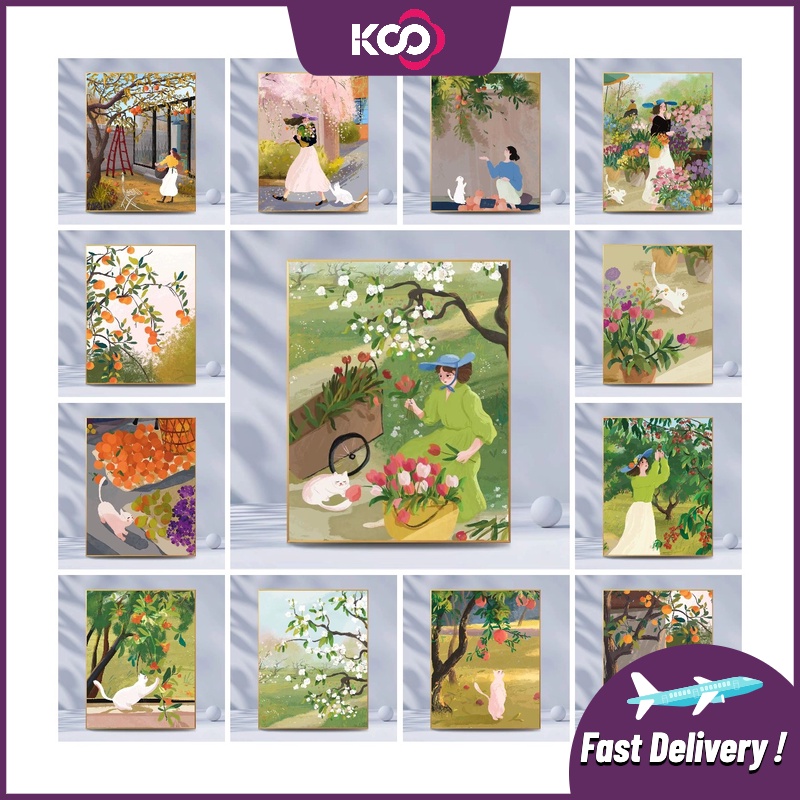 Bộ Tranh Đính Đá 5D Tự Làm Kích Thước 30x40cm / 40x50cm Họa Tiết Mùa Hè Dùng Trang Trí