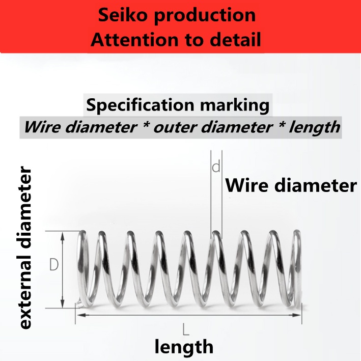 Bộ 5 Lò Xo SUS304 Đường Kính 0.4mm Đường Kính Ngoài 7-10mm Dài 5-50mm
