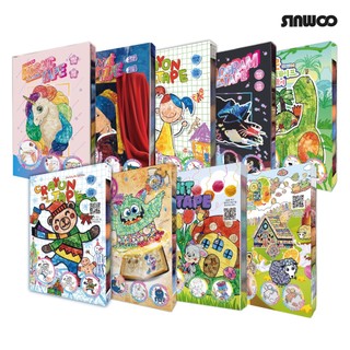 Bộ tranh xé dán dễ thương cho bé Sinwoo Masking Tape 12 cuộn đủ màu sắc | Băng dính trang trí DIY