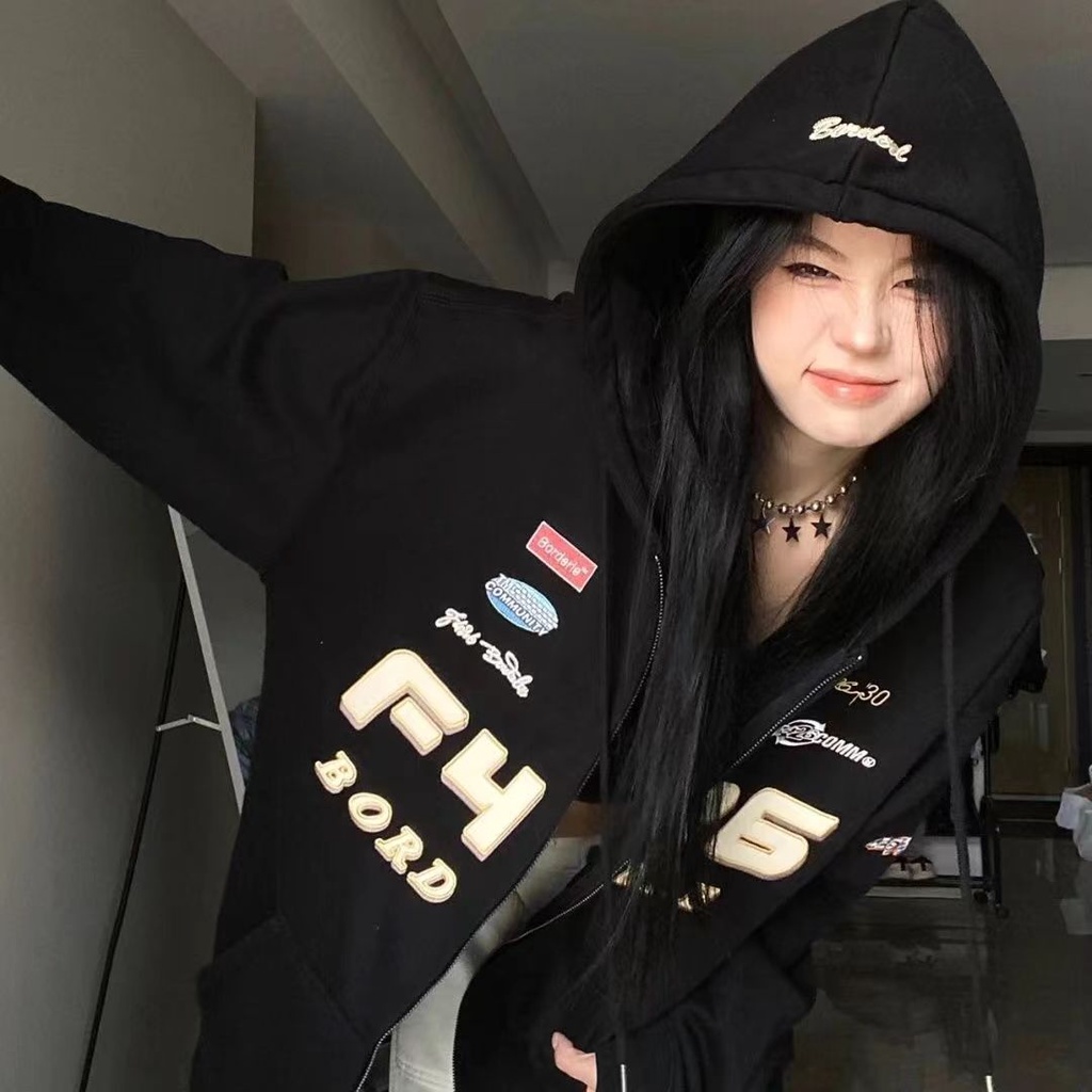 DIDIKA Áo Khoác Bóng Chày Dáng Rộng Màu Sắc Tương Phản Phong Cách Retro Hong Kong Thời Trang Xuân Thu Cho Nữ