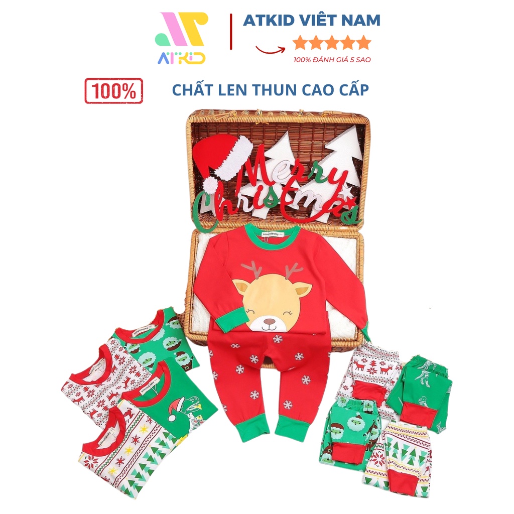 Bộ quần áo trẻ em Noel 2022 chất liệu thun nỉ cao cấp cho bé trai bé gái siêu mềm mịn