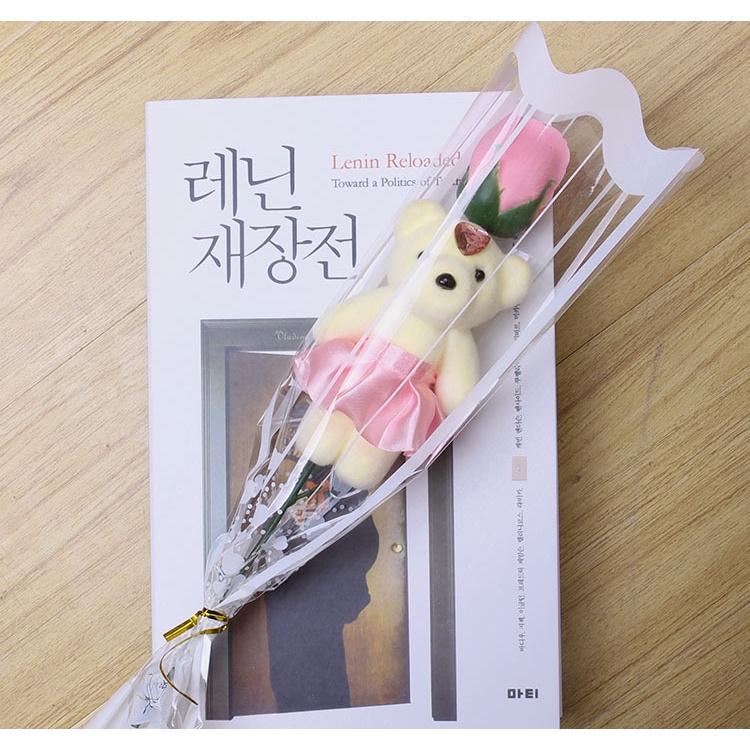 Hoa Hồng Sáp 1 Bông Kèm Gấu Siêu Xinh, Siêu Yêu, Giá Cực Shock