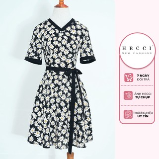 Đầm hoa nhí, váy hoa nhí HECCI hai dây dáng xòe nữ tính V325