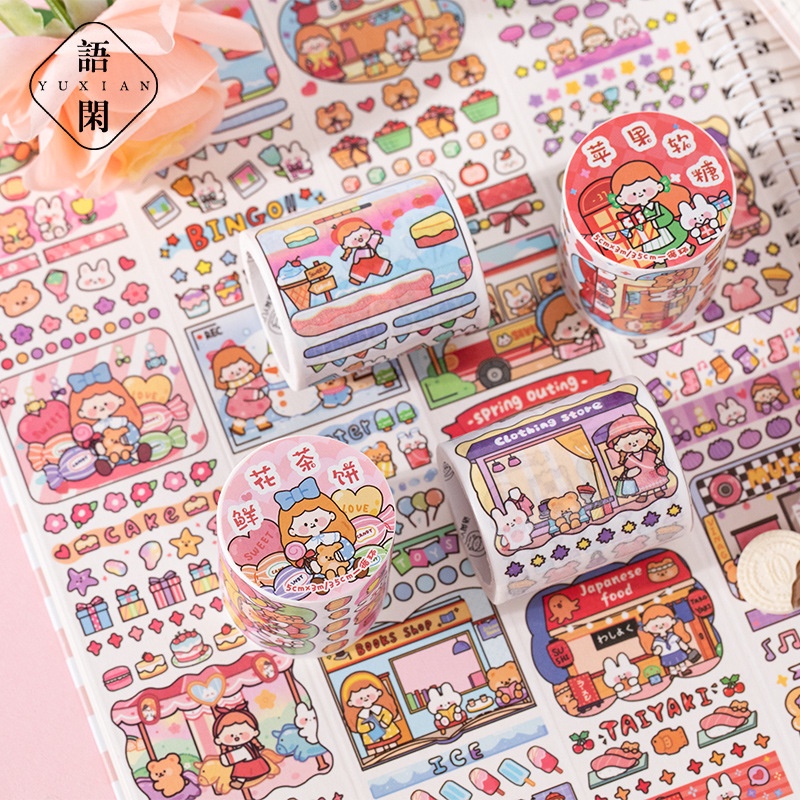 Cuộn Băng Keo Giấy Thấm Dầu Và Dầu Họa Tiết Nhân Vật Hoạt Hình 4 Kiểu