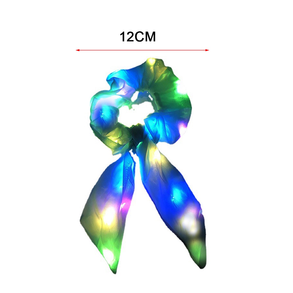 Dây Cột Tóc Đuôi Ngựa Dài Có Đèn LED Phát Sáng Nhiều Màu Thời Trang Cho Nữ