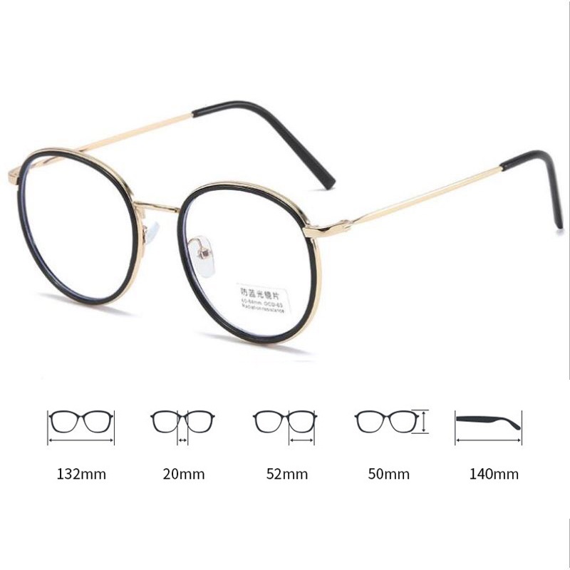 Gọng kính cận thời trang nữ nam mắt tròn ngố cá tính hottrend 2022 phong cách Nhật Hàn chống tia UV và bức xạ đẹp rẻ 073