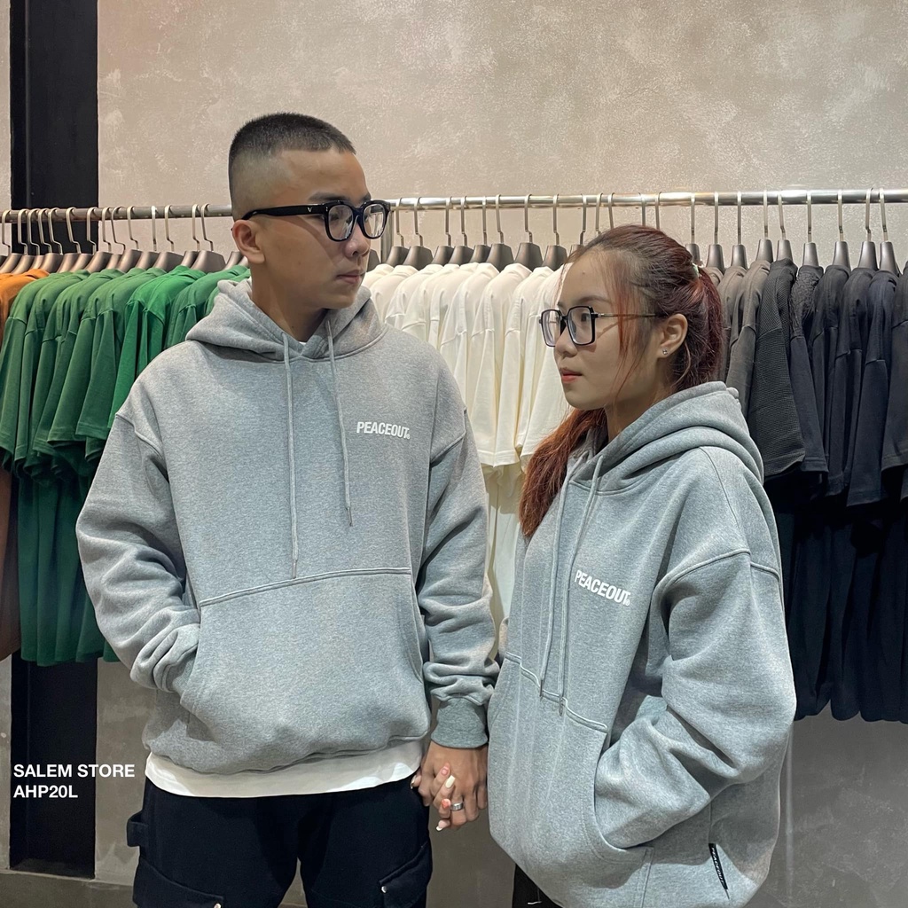 Áo HOODIES Peaceout Studios "BASIC Peaceout" Unisex In chữ nổi