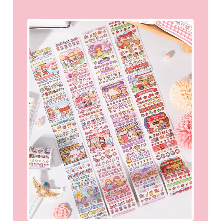 Cuộn Băng Keo Giấy Thấm Dầu Và Dầu Họa Tiết Nhân Vật Hoạt Hình 4 Kiểu