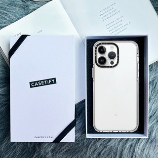 Ốp Điện Thoại Nhựa PC Cứng Mạ Màu Trắng Trong Suốt CASETIFY Cho iPhone 14 14Pro 11 12 13 Pro Max