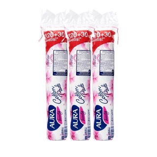 Combo 3 Bông tẩy trang Aura 150 miếng