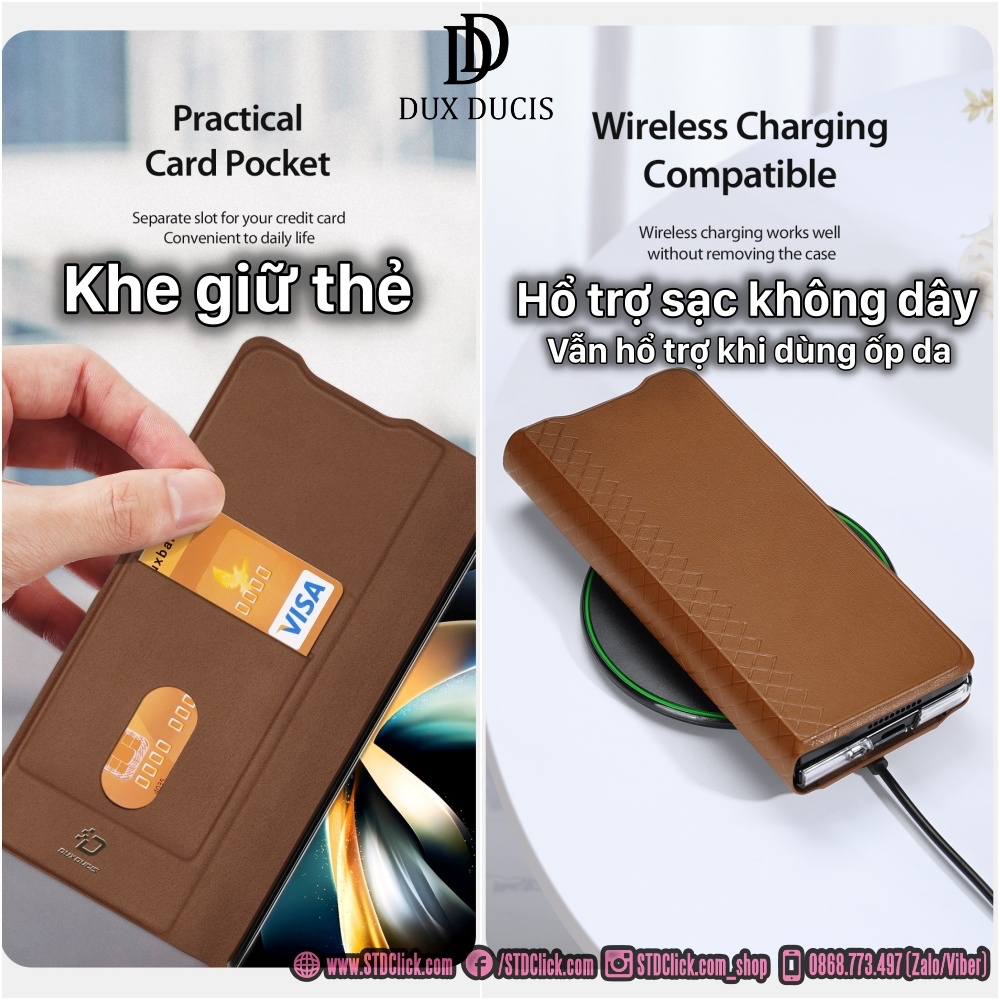 ỐP LƯNG DA SAMSUNG GALAXY Z FOLD 4 5G DUX DUCIS BRIL CHÍNH HÃNG