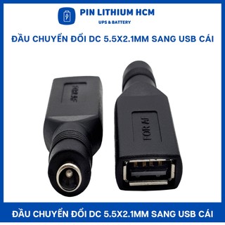 Đầu chuyển đổi DC 5.5x2.1mm sang USB ĐỰC, USB CÁI