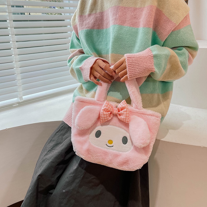 Túi bông xách tay đeo vai siêu nhẹ thiết kế hoạt hình đáng yêu