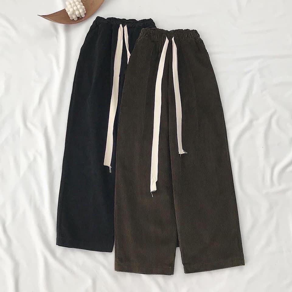 Quần Vải Ống Suông Nhung Gân JEM CLOSET Phong Cách Basic Năng Động Mix Đồ Cực Xinh KANGSIK 2820