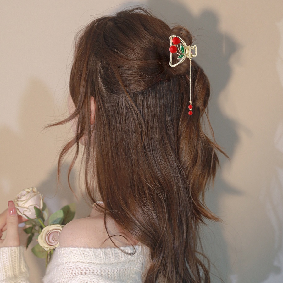 Kẹp Tóc Dạng Chuỗi Hạt Phối Hoa Và Tua Rua Bằng Hợp Kim Dễ Thương Cho Bé Gái