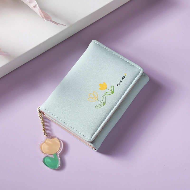 Ví nữ đựng tiền nhiều ngăn 585 hình thỏ chất da retro phong cách thanh lịch