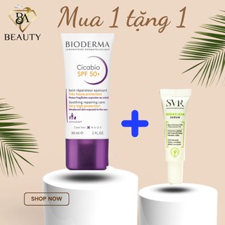 [Auth 100%] Kem dưỡng ẩm và phục hồi, chống nắng dành cho da sau vết thương bioderma tím cicabio creme 30ml - mã 5546