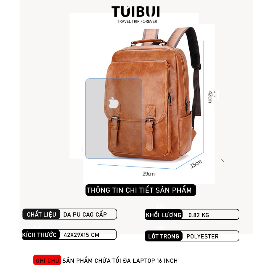 Balo da nam nữ unisex cao cấp thời trang đi học, chống nước, ngăn để laptop 15,6 inch phong cách Hàn Quốc - TB31