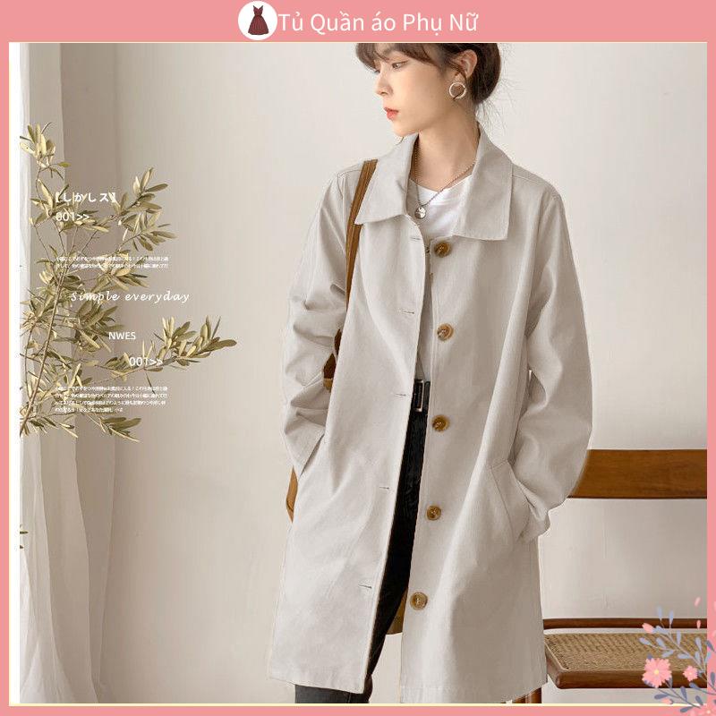 Áo Mangto Dáng Dài Nữ Cardigan Áo Khoác cardigan Dáng Dài Vừa Phải Màu Trơn Đơn Giản Mùa Thu Phong Cách Hàn Quốc Cho Nữ Sinh
