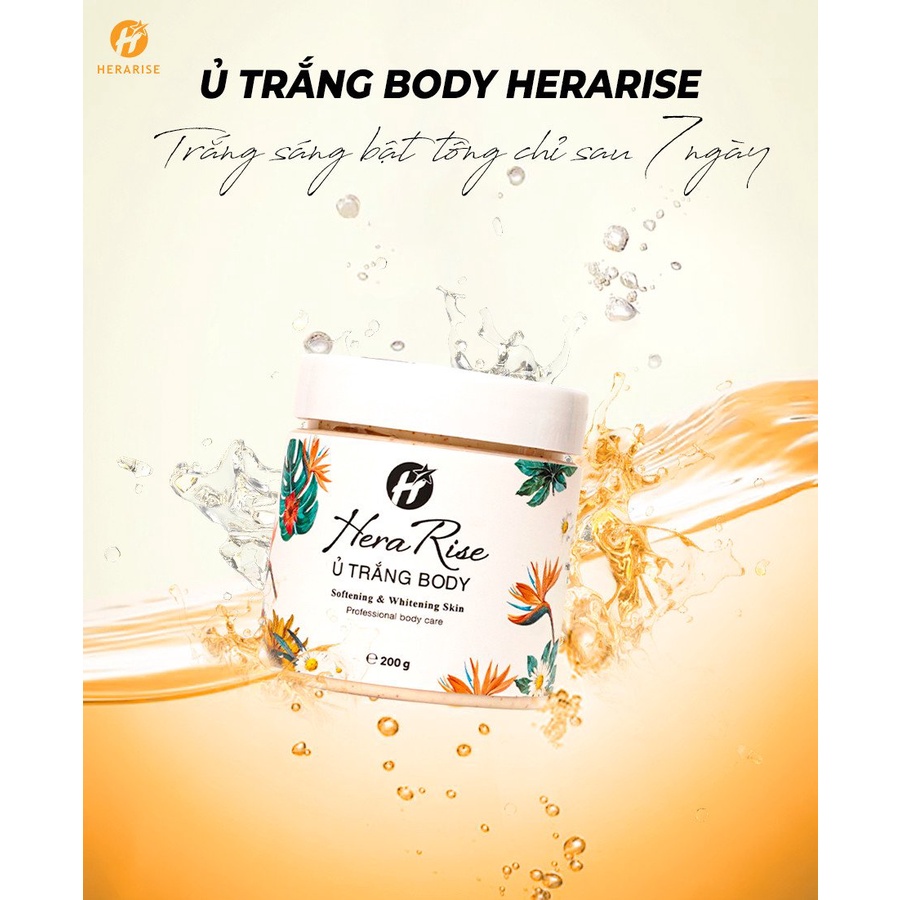 Combo Ủ trắng body HeraRise làm da mềm mịn, trắng sáng và Miếng dán ngực nhũ hoa silicon cao cấp OvaPink siêu dính