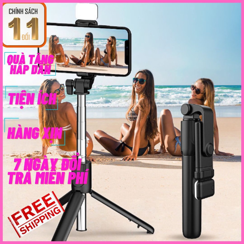 Gậy chụp ảnh 3 chân có đèn led trợ sáng RS1 PRO Gậy tự sướng selfie chụp hình điều khiển từ xa xoay góc 360 độ 4.7 77 Đá