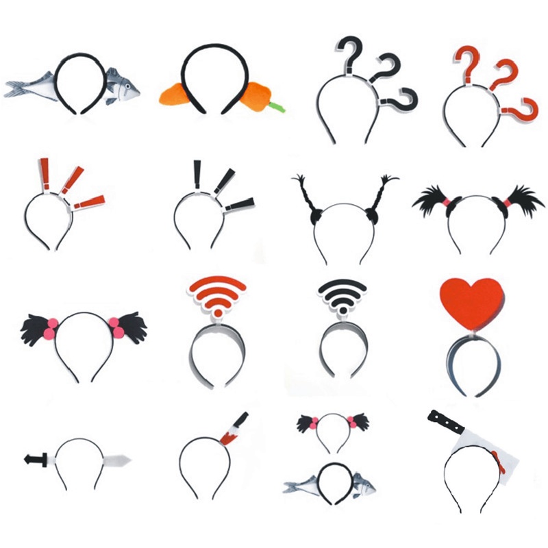 Băng Đô Cài Tóc Đuôi Ngựa Biểu Tượng Hoạt Hình Dễ Thương Vui Nhộn Nữ Thời Trang