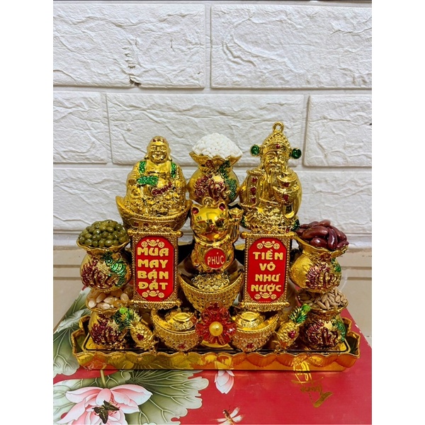 Khay tỏi ngũ đậu túi vàng tam ông chiêu tài hút lộc