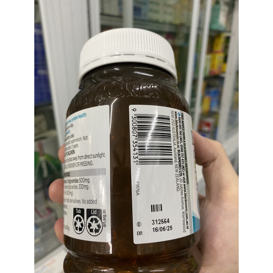 Dầu cá không mùi Blackmore viên mini  Blackmores Odourless Fish Oil Mini Caps 400v