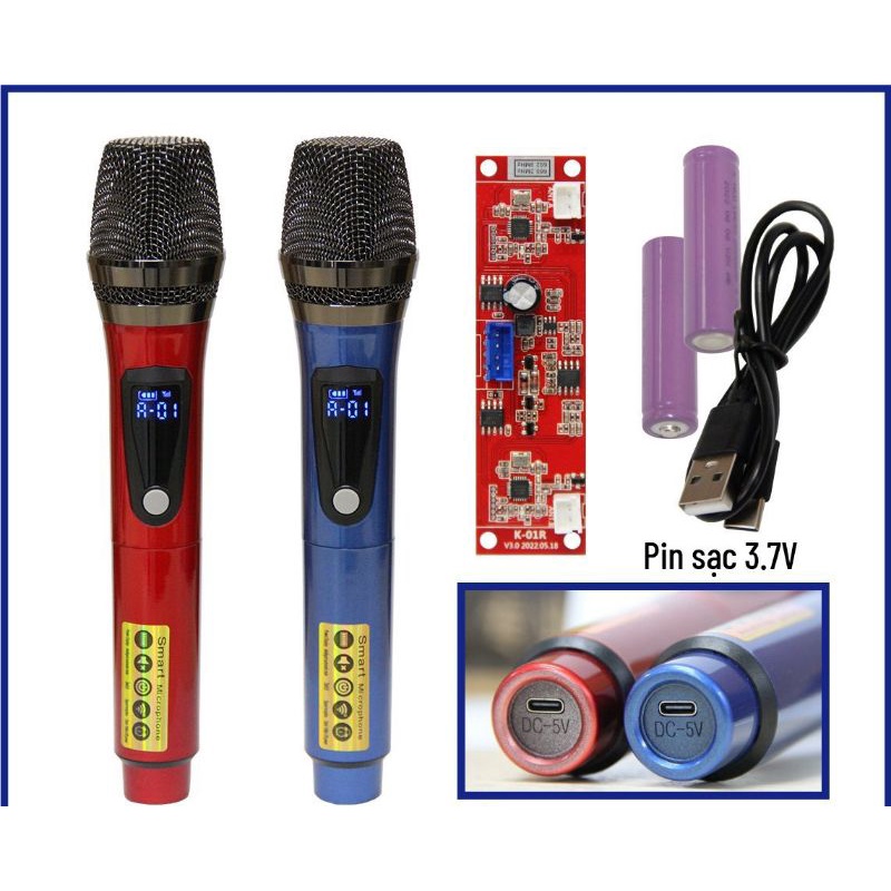 Mic loa kéo cao cấp pin sạc tần số UHF sóng xa