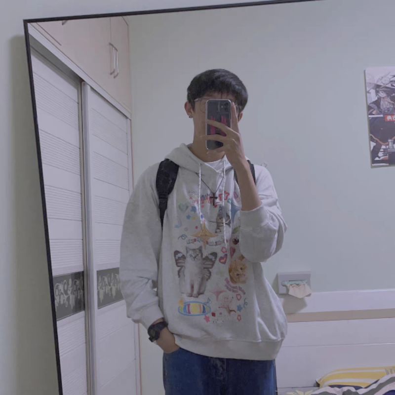 Áo hoodie hình mèo