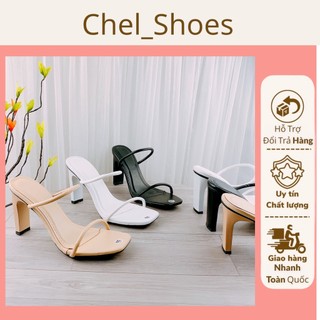 Guốc sandal cao gót quai mảnh cao 9cm - V70