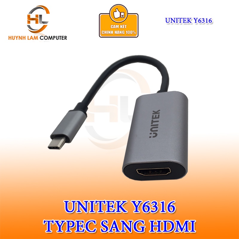 Đầu chuyển Type C ra HDMI Unitek Y-6316 4K 60Hz - Hàng chính hãng