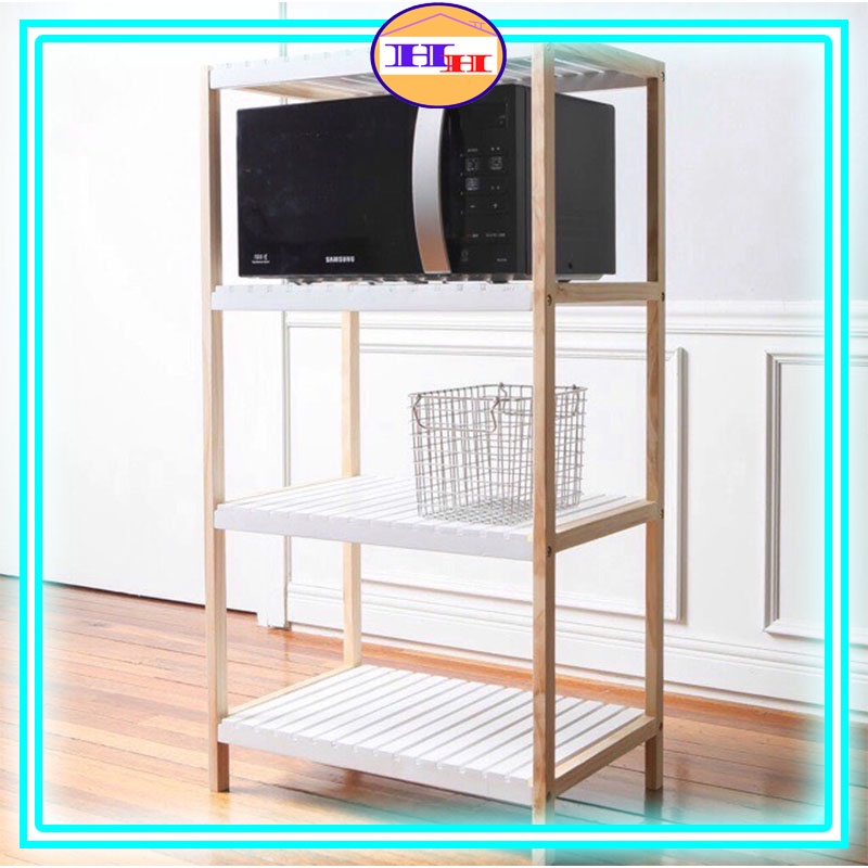 Kệ để lò vi sóng bằng gỗ thông nhiều kích thước