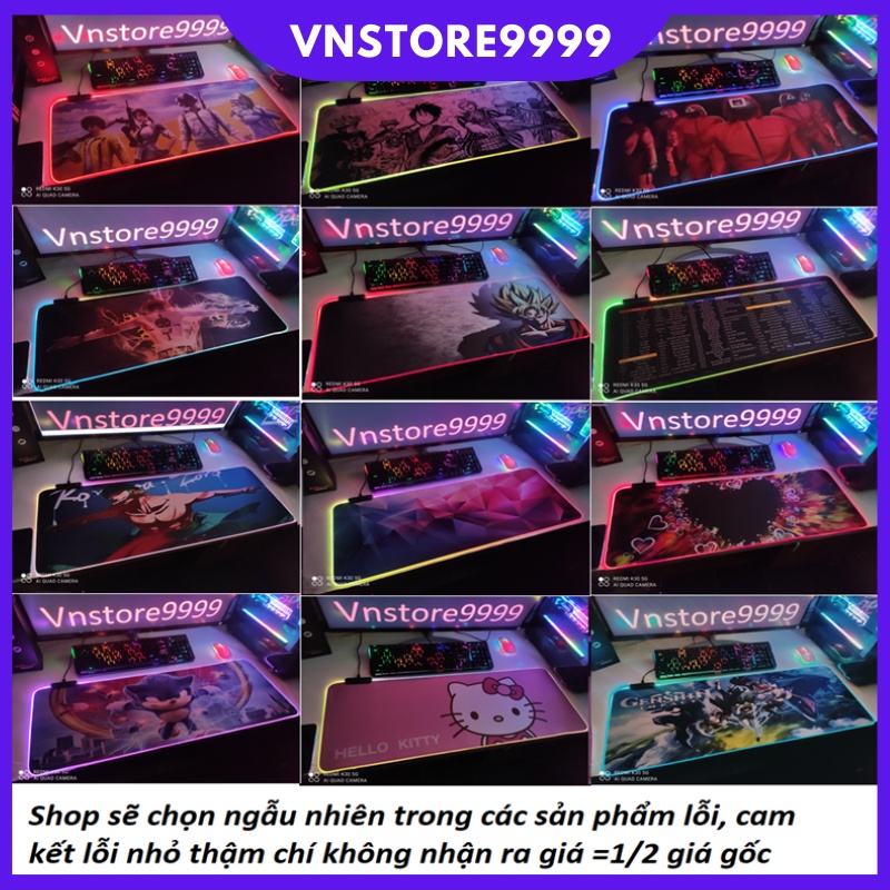 Miếng lót chuột led rgb lỗi nhỏ 80x30 New full box cam kết lỗi nhỏ không ảnh hưởng đến quá trình sử dụng