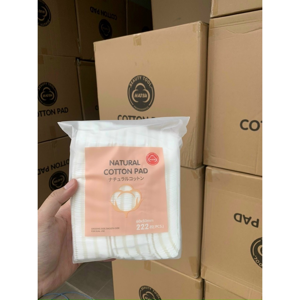 Bông tẩy trang 3 lớp 222 miếng Natural Cotton Pad - Siêu dày, siêu mềm mịn-CHÍNH HÃNG