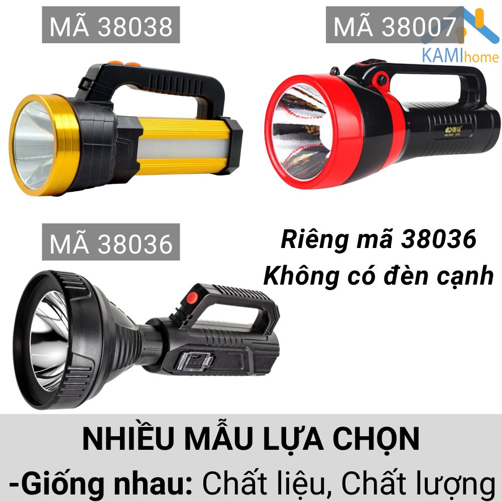 Đèn pin siêu sáng sạc tích điện cỡ lớn cầm tay và để bàn (Chọn mẫu) mã 38038