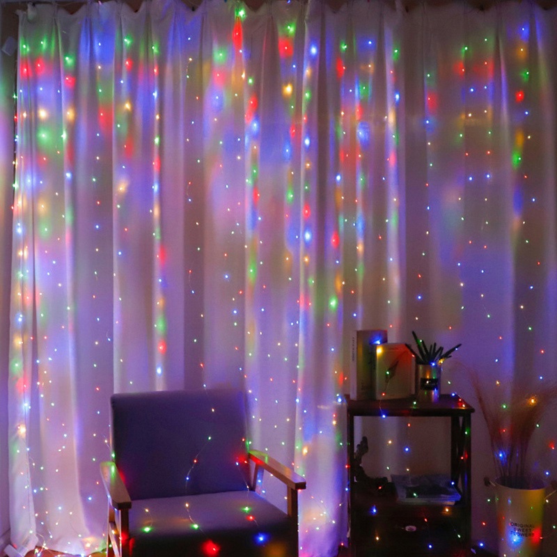 Rèm đèn LED 300 bóng với 8 chế độ tùy chỉnh để trang trí phòng ngủ / tiệc cưới